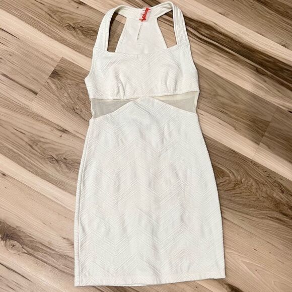 Free People Ivory Mesh Cutout Mini Dress Women’s XS - Picture 1 of 4